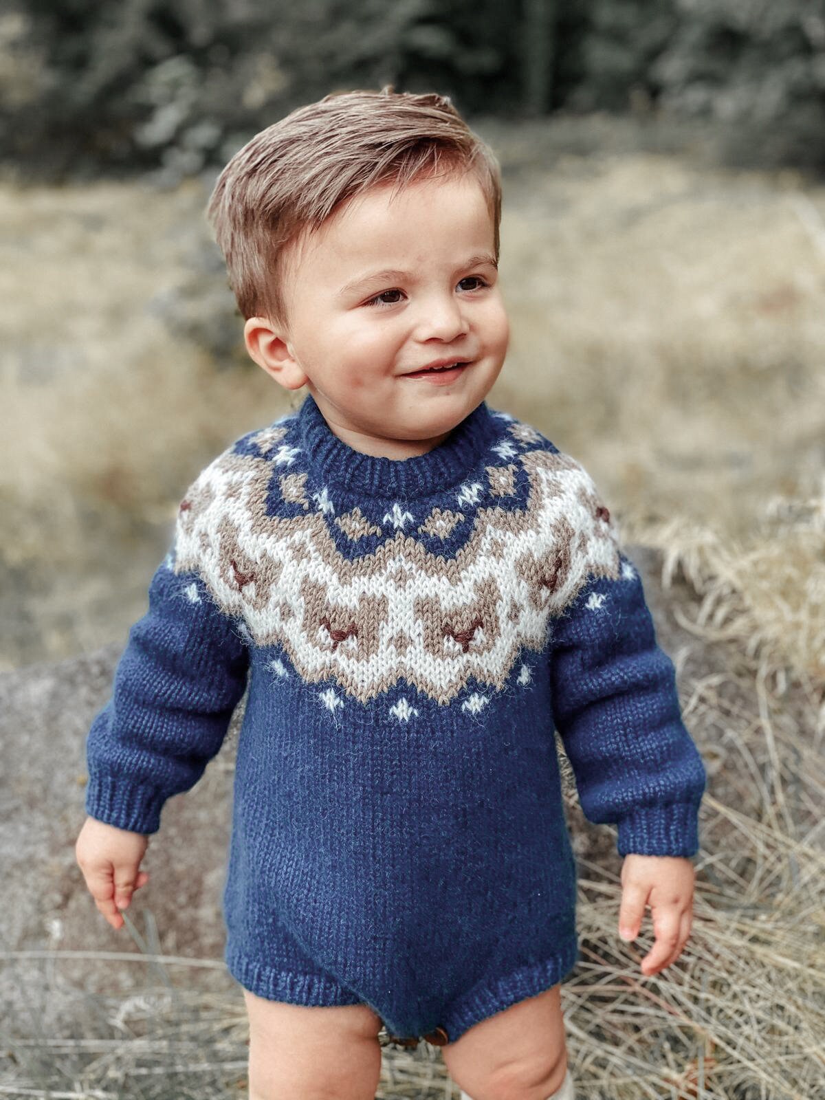 SET 2 in 1 Knitting Patterns for Baby, Knitted Baby Romper, Lopapeysa ...