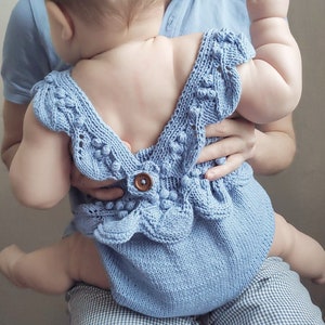 Baby Romper Knitting Pattern, Knitted Body, Knit Bodysuit, Baby Girls ...
