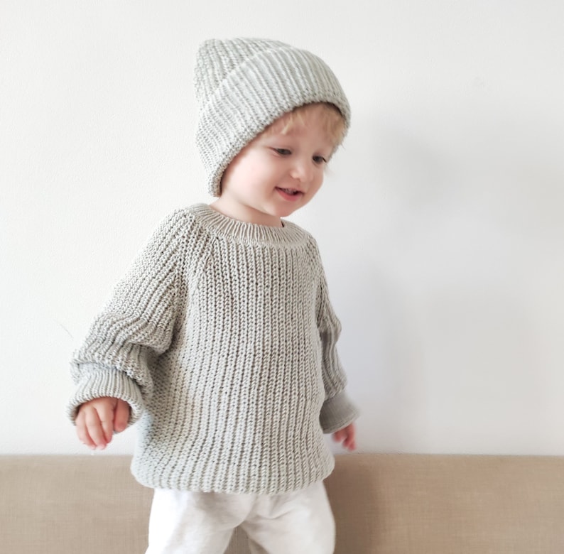 2 in 1, knitting patterns set, knit pattern baby jumper, knit pattern baby hat, knit baby sweater, todler, newborn knit pattern image 8