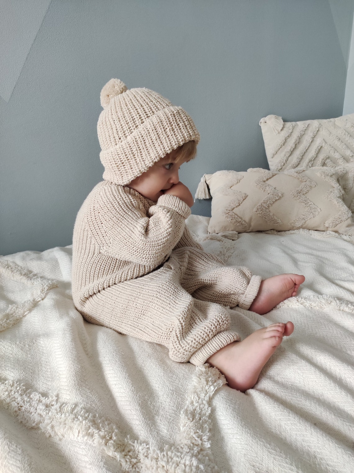 Knitting Patterns Set 2 In 1, Knitting Pattern Baby Romper, Baby Hat, Patterns In English - Foto 3