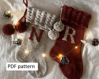 Breipatroon kerstsok, Merry X-mas Advent sokken, pdf-patroon in het ENGELS