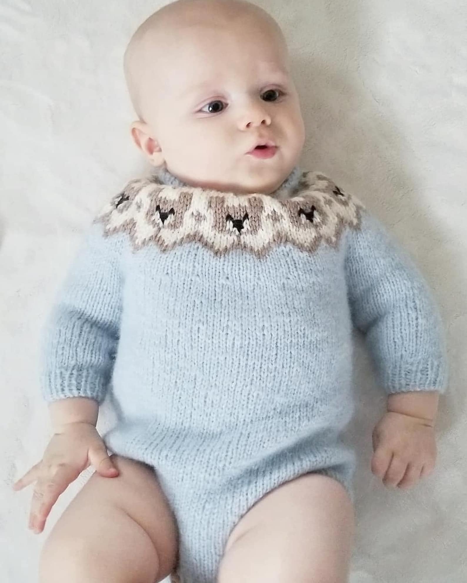 SET 2 in 1 Knitting Patterns for Baby, Knitted Baby Romper, Lopapeysa ...