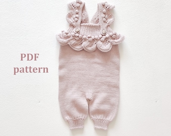 Knitting pattern baby romper, Knitted romper, baby romper suit, knitting pattern jumpsuit, baby jumpsuit, PDF pattern, knit pattern for baby
