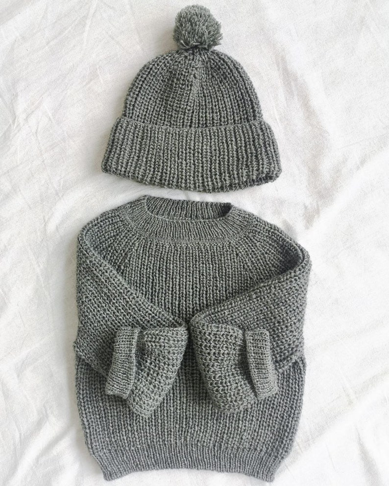 2 in 1, knitting patterns set, knit pattern baby jumper, knit pattern baby hat, knit baby sweater, todler, newborn knit pattern image 7