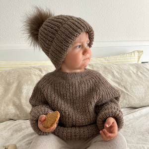 2 in 1, knitting patterns set, knit pattern baby jumper, knit pattern baby hat, knit baby sweater, todler, newborn knit pattern image 10