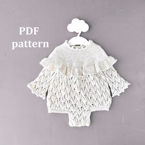 Baby Romper Knitting Pattern, Baby Romper, Baby Girls Romper, Knitted Romper, Baby Knitting Pattern, PDF Pattern, instant download