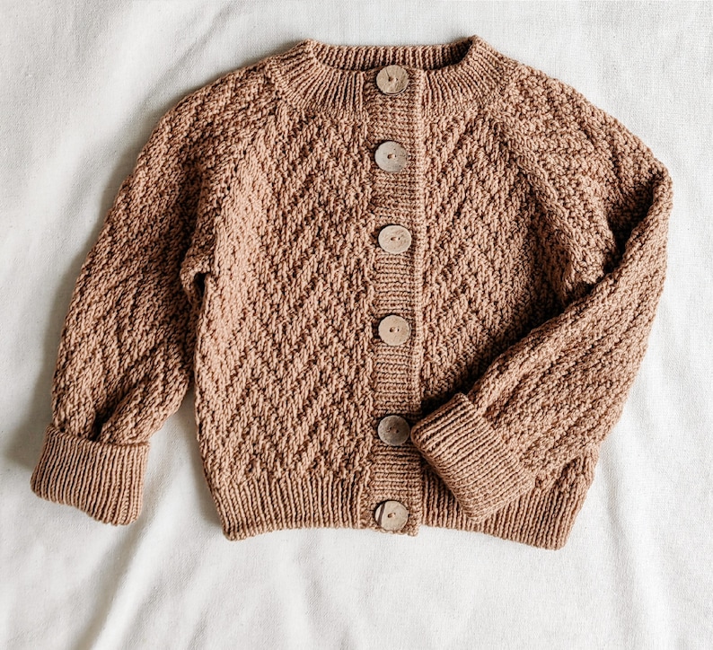 Knitting pattern baby cardigan, knitting pattern for baby, herringbone cardigan, PDF knitting pattern in English image 4