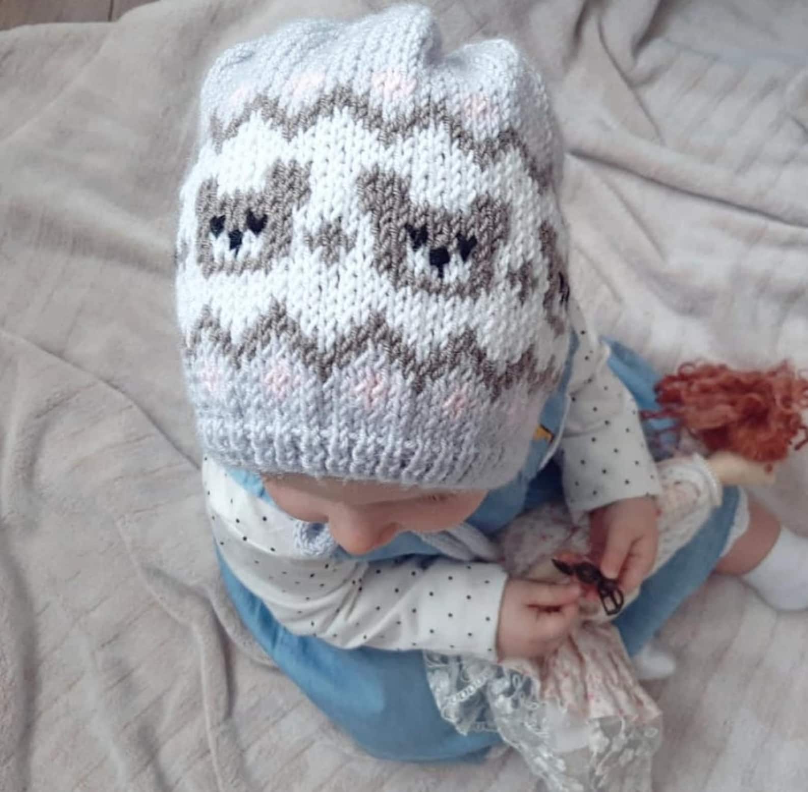 SET 2 in 1 Knitting Patterns for Baby, Knitted Baby Romper, Lopapeysa ...