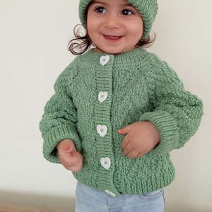 Knitting pattern baby cardigan, knitting pattern for baby, herringbone cardigan, PDF knitting pattern in English image 6