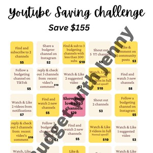 SAVINGS CHALLENGE | Saving Tracker Pdf | Complete YouTube Tasks and & save | Money Saving Challenge | digital download | printable