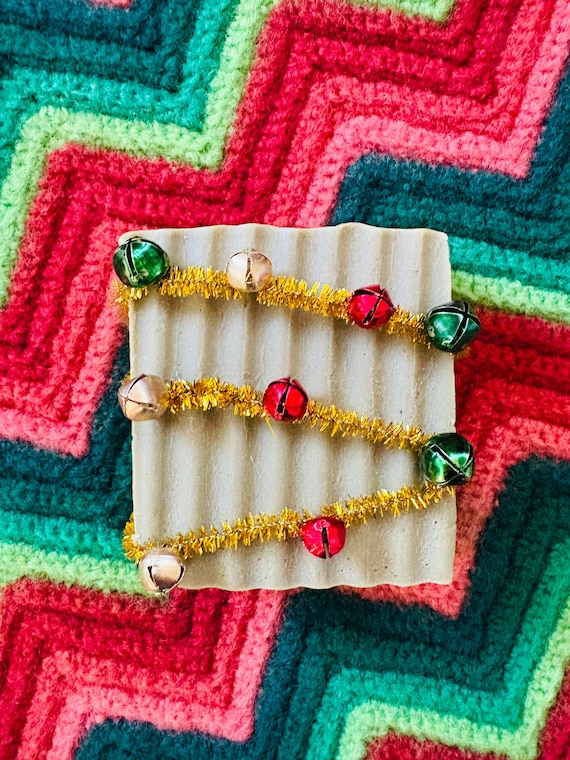 1 Jingle Bar - Winter Pine - Wrapped in Tinsel and Jingle Bells - Upcycled Lard and Lye Soap