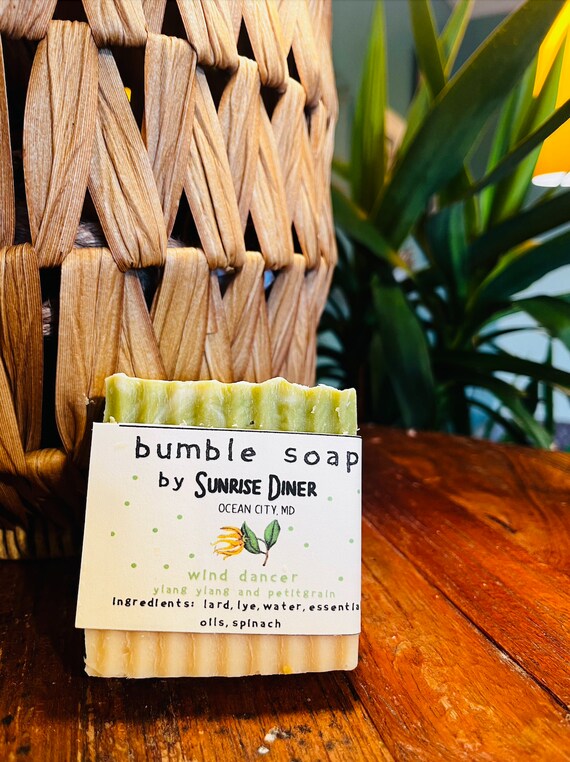 1 Bar of Wind Dancer Bumble Soap - Ylang Ylang and Peitgrain - Upcycled Lard and Lye Soap