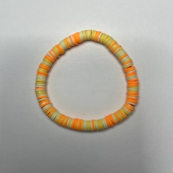 confetti orange sherbert clay bead bracelet