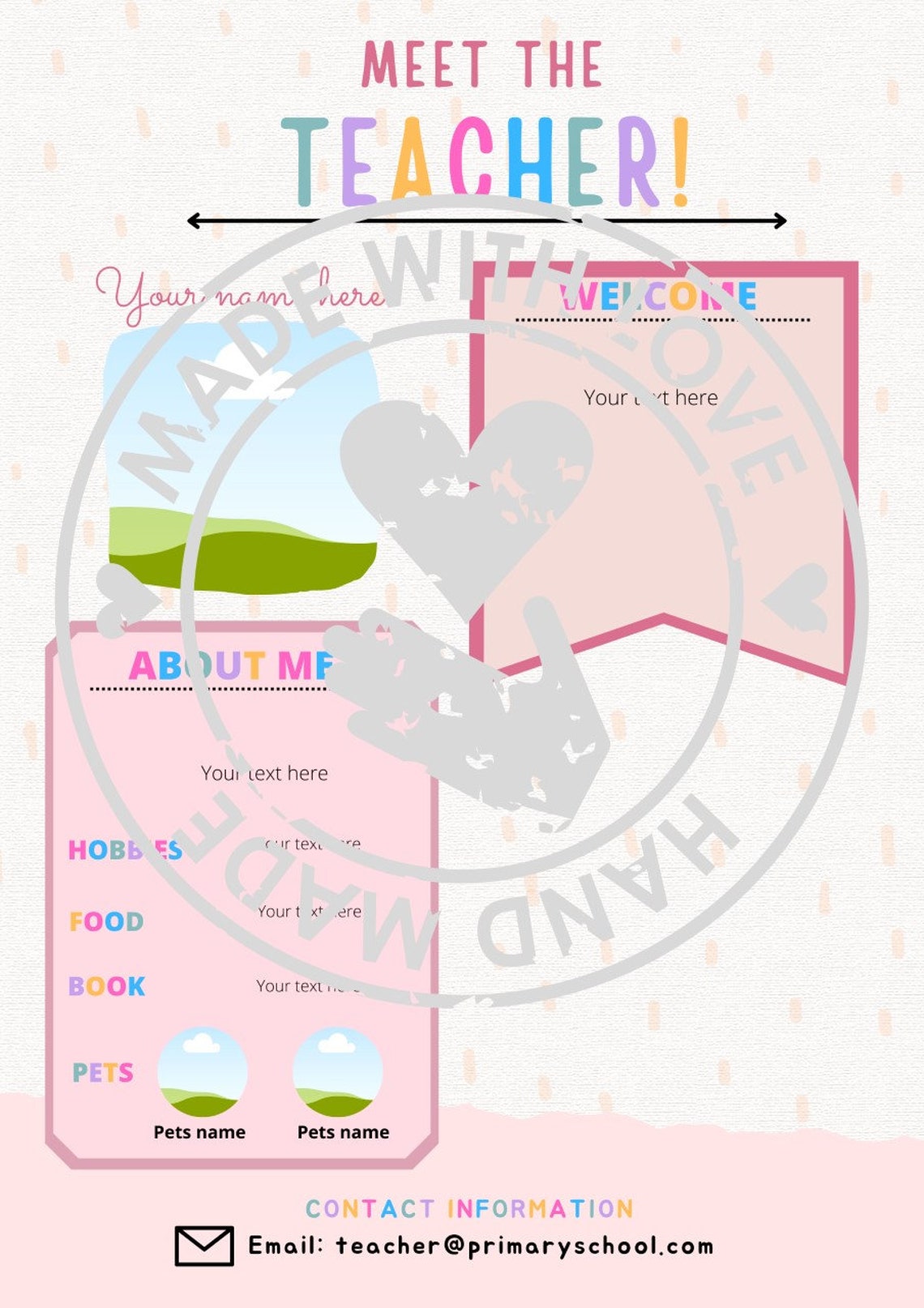 MEET THE TEACHER Template Editable Rainbow - Etsy