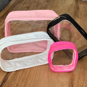 Nylon Bag With Two Clear PVC Sides for Chenille Letter Patches | DIY Dupe | Cosmetic Bag | Brides Bag | Travel Toiletry bag | Bachelorette