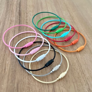 Anneaux en fil d'acier inoxydable | Bagues pour étiquettes de bagage | Porte-clés en câble métallique | Porte-clés câblé en vrac | Boucle métallique colorée | Anneau accessoire pour sac Bogg