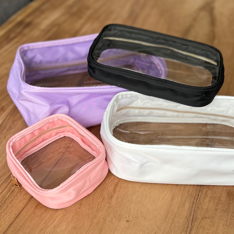 Clear Bags for Letter Patches Initial Makeup Bags Cosmetic Etsy