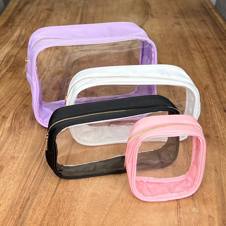 Clear Bags for Letter Patches Initial Makeup Bags Cosmetic Etsy