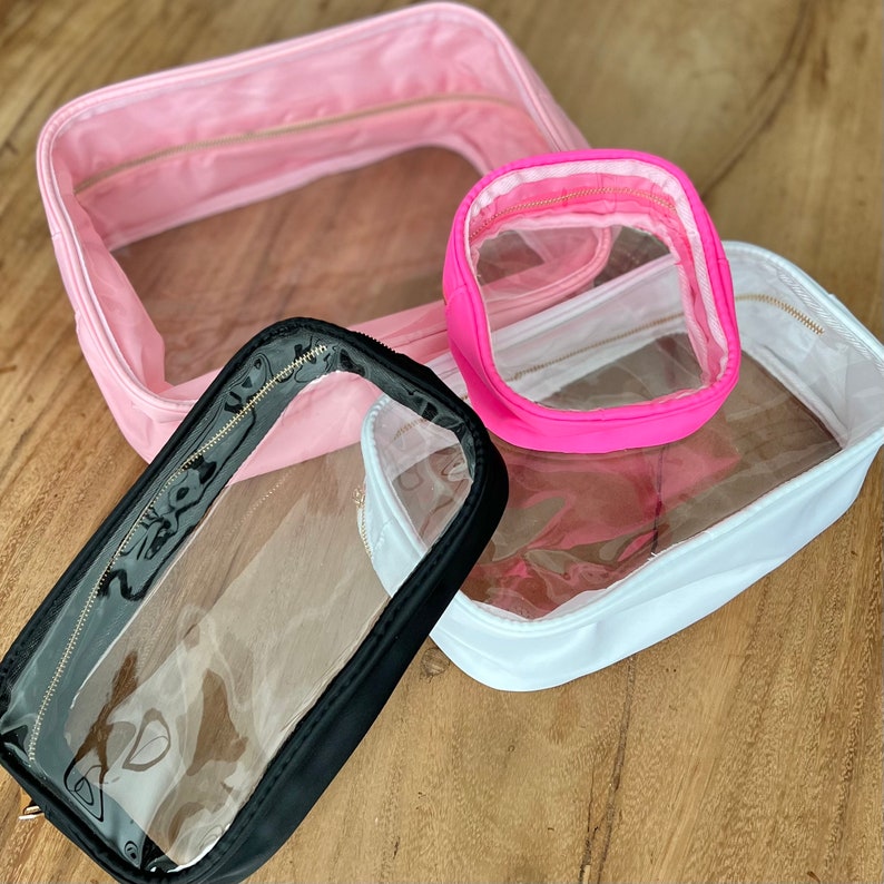 Clear Bags for Letter Patches Initial Makeup Bags Cosmetic Etsy