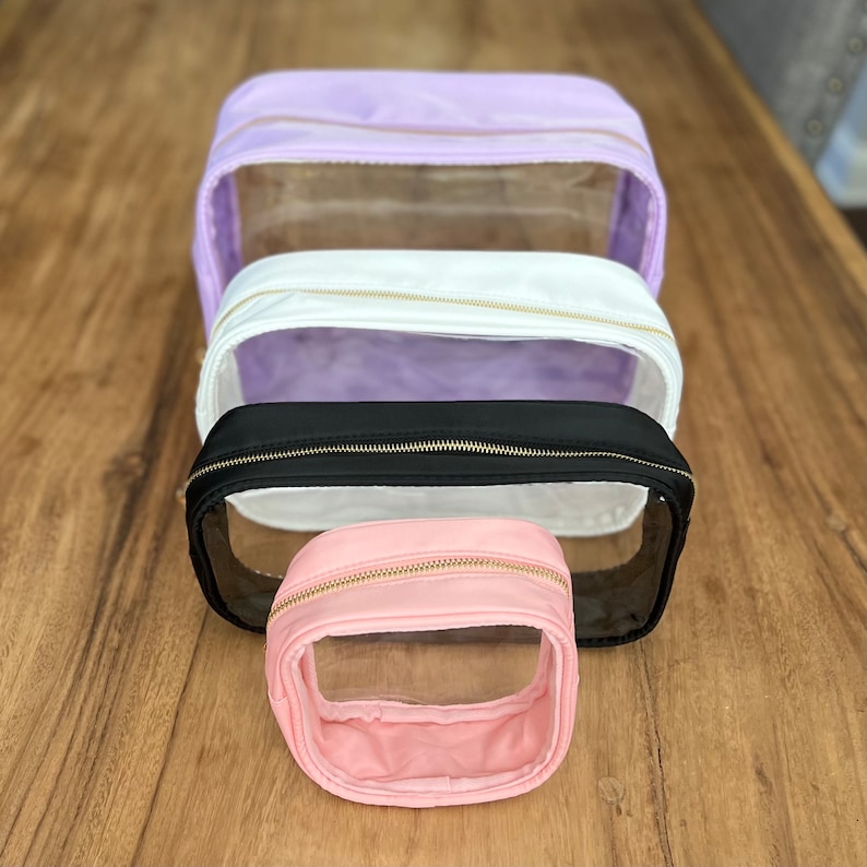 Clear Bags for Letter Patches Initial Makeup Bags Cosmetic Etsy