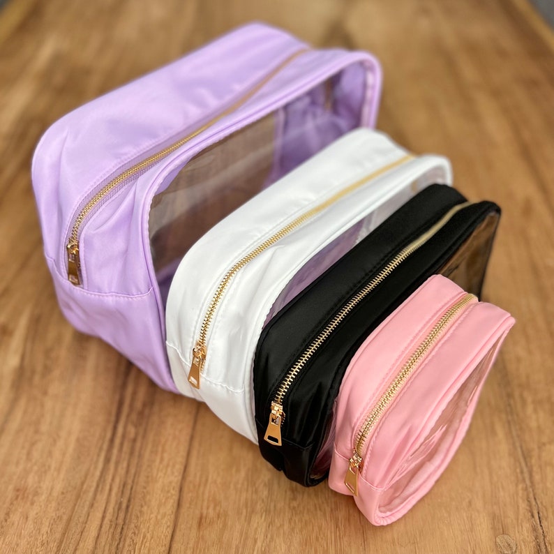 Clear Bags for Letter Patches Initial Makeup Bags Cosmetic Etsy