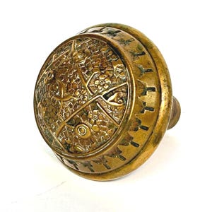 Antique Sargent & Co. Ekado Bronze Doorknob 1888 • Victorian Hardware • Antique Floral Design