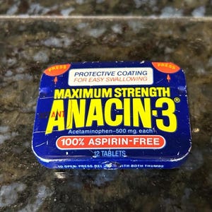 Vintage Anacin Aspirin Tin: 1980s Advertising Collectible
