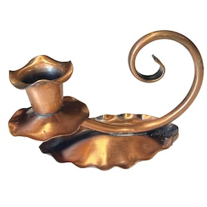 Vintage Gregorian Copper Candlestick Holder: MCM Taper Candle Decor
