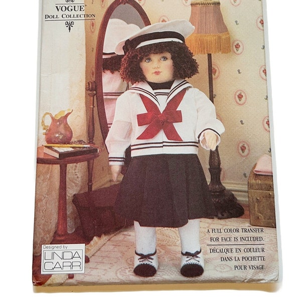 Vogue 18 inch Doll Patterns and Outfits,Indian Doll,Early American Doll,Sailor Doll Designed by Linda Carr 1990s,Cloth Doll Pattern