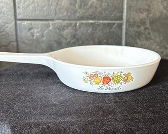 Corningware Skillet 6-1/2" Spice of Life Le Persil  P-83-B,White Cookware,Vintage Corningware,Farmhouse Kitchenware,Menuette Corningware