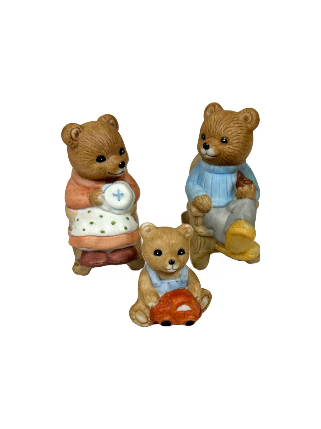 Homco Set of 3 Bears Porcelain Figurinesthree Bears Etsy