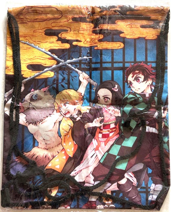Demon Slayer Drawstring Backpack & Zipper Pouch: … - image 2
