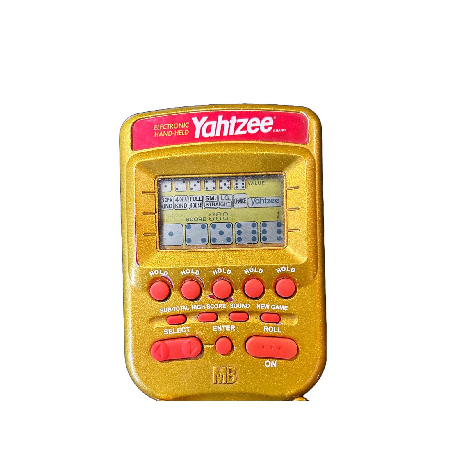 Yahtzee Handheld Electronic Game 2002 Gold Case Edition 