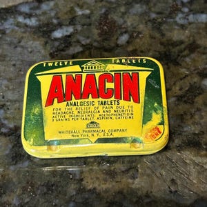 Vintage Anacin Aspirin Tin: Advertising Collectible