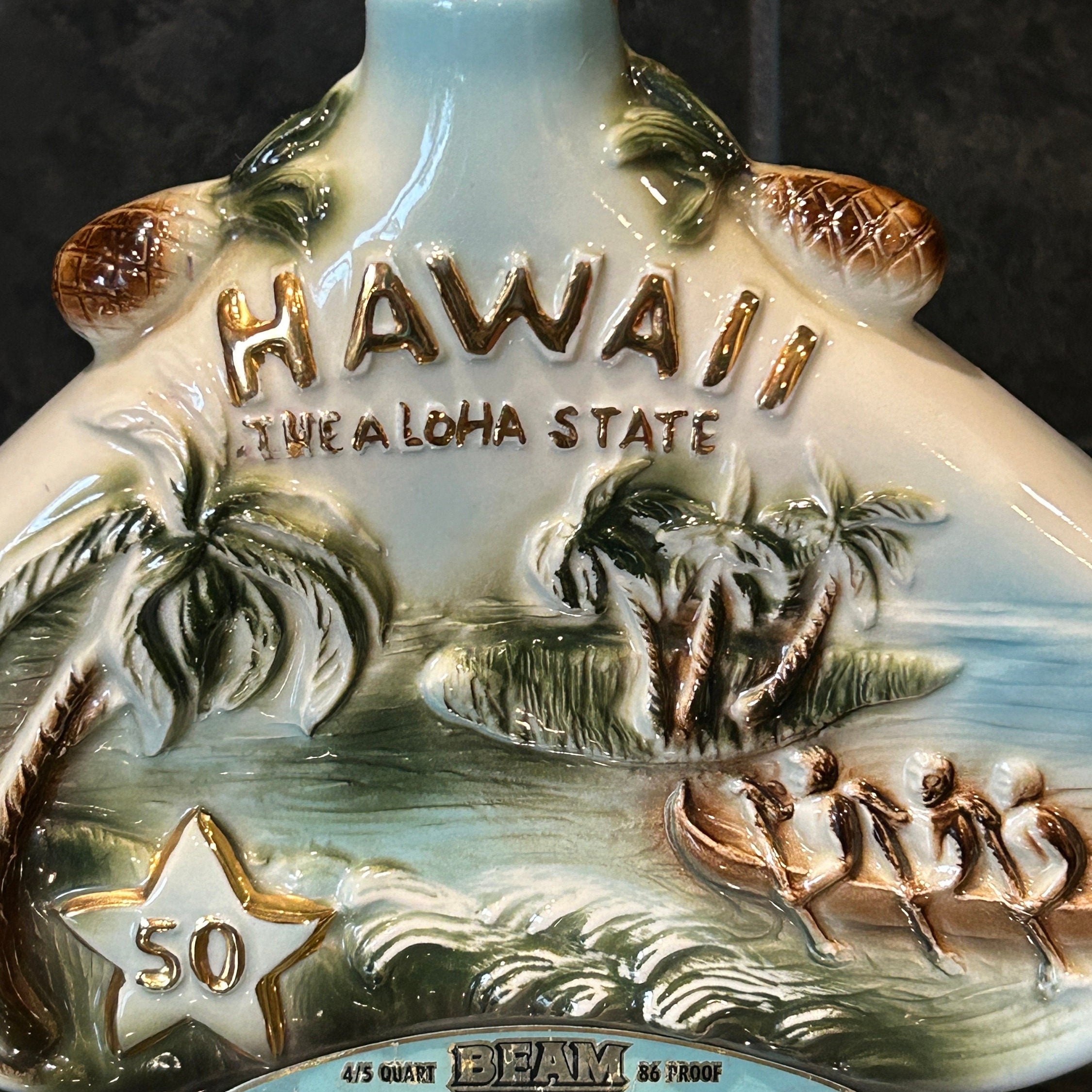 1959 Jim Beam Hawaii Whiskey Decanter Regal China,mid Century Decanter