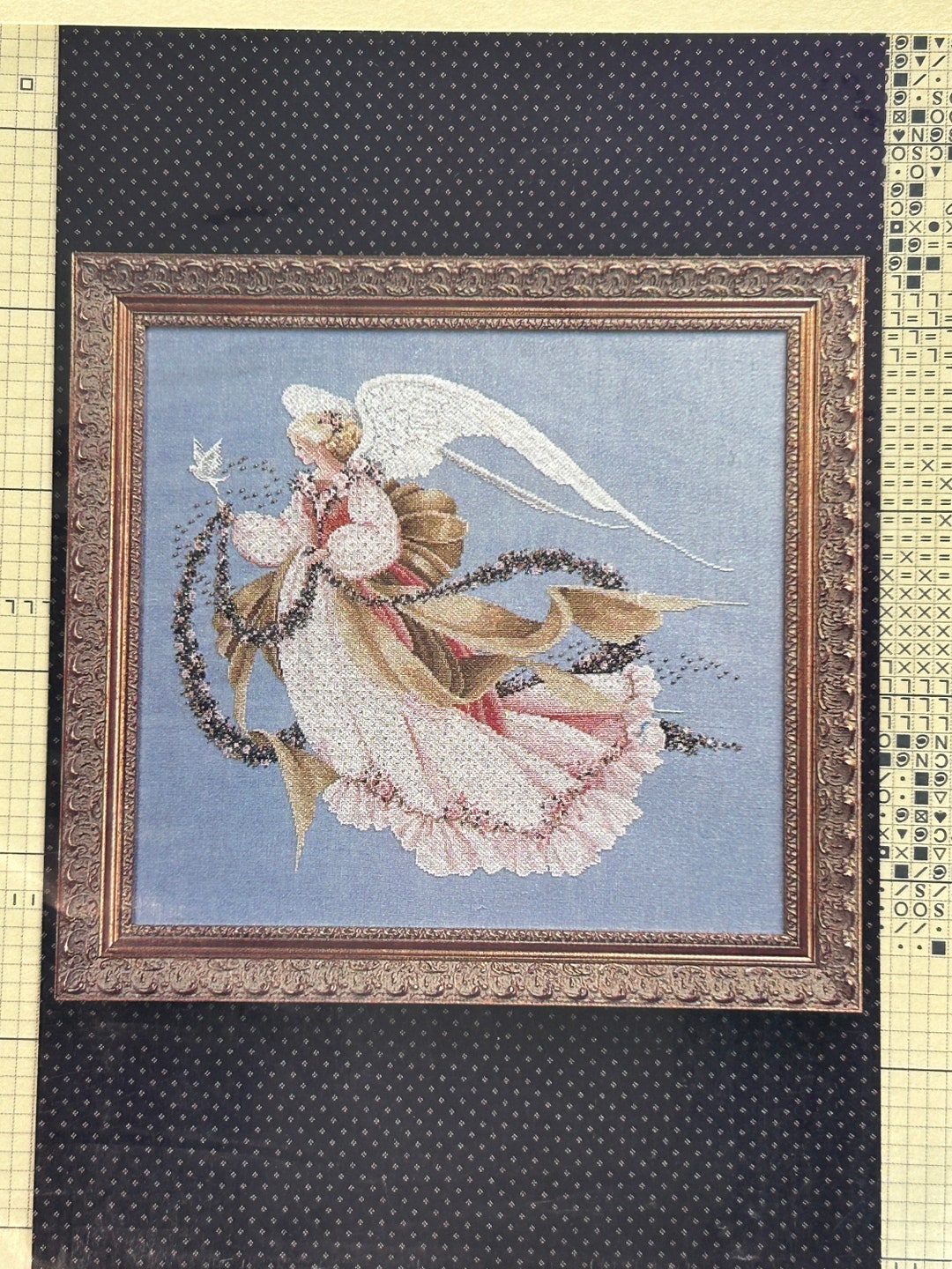 Lavender and Lace Angel of Summer,detailed Cross Stitch,modern Cross