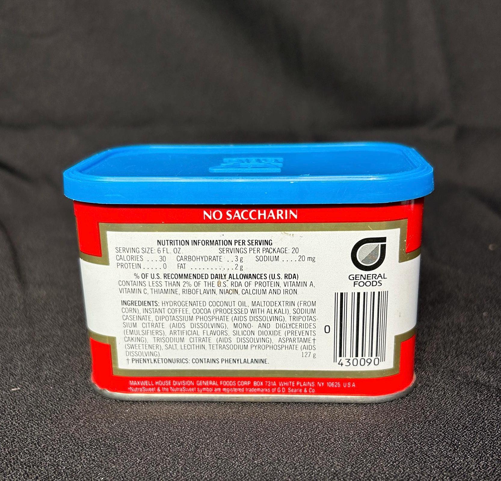 General Foods International Coffee Tins: Suisse Mocha, Cafe