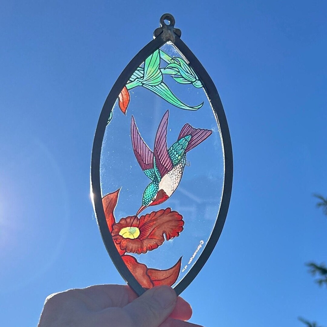 Hummingbird Suncatcher Glassmasters 1978,sun Catcher for Windows,glass