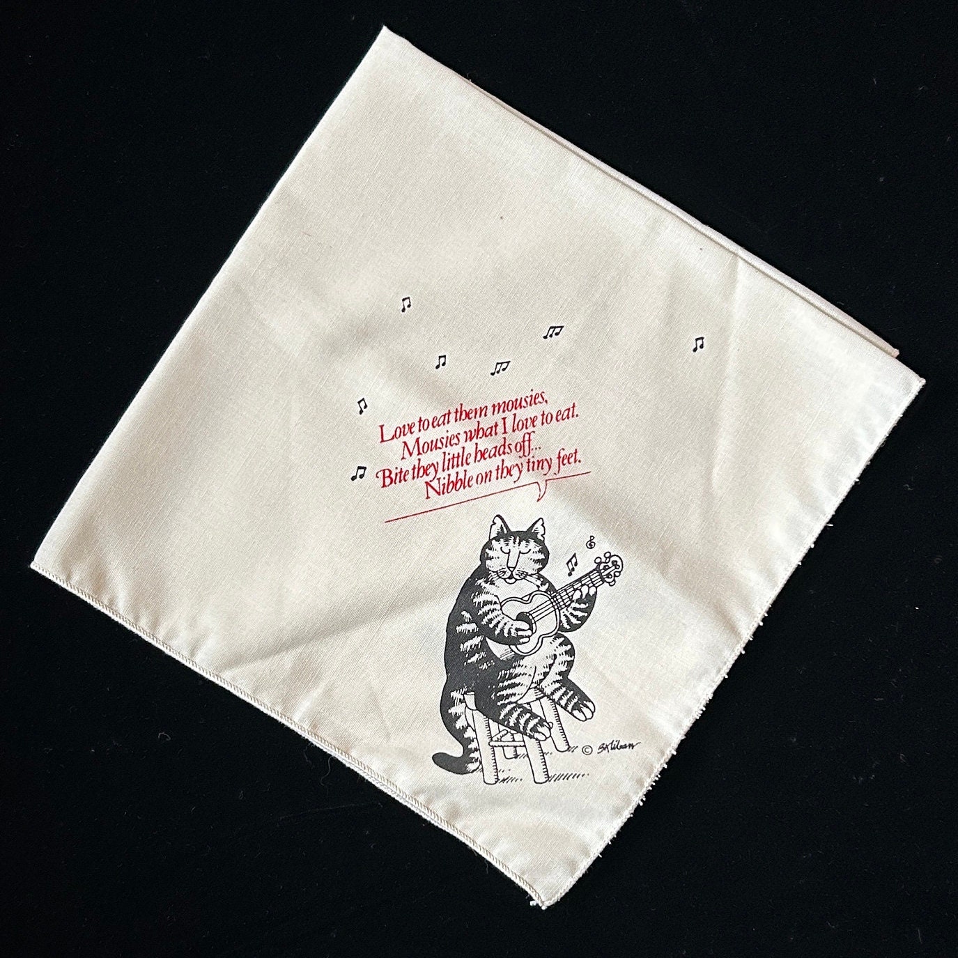 Vintage B Kliban Cat Cloth Napkins 4 Designs 18.5x17.5,cat Napkins