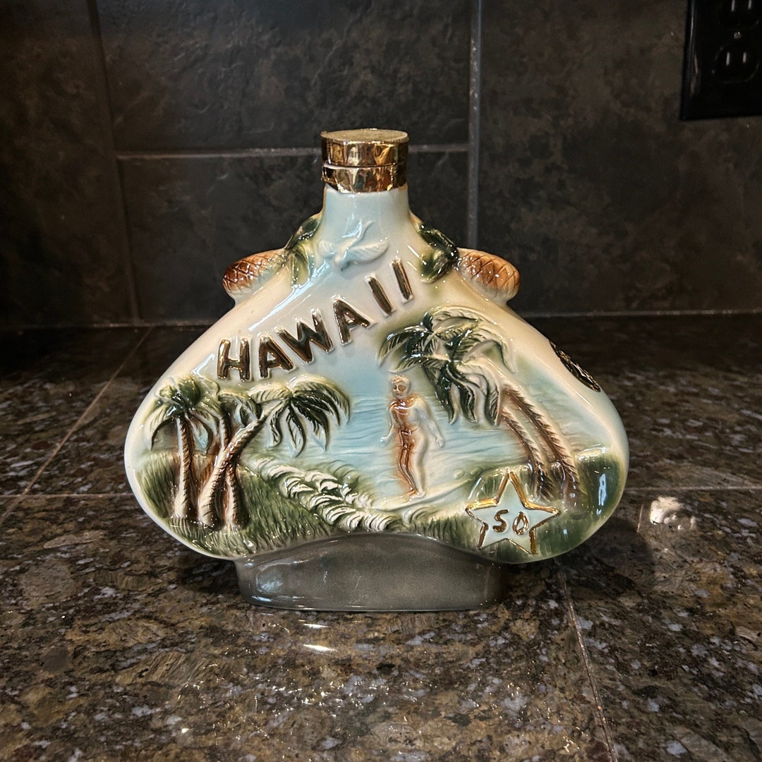 1959 Jim Beam Hawaii Whiskey Decanter Regal China,mid Century Decanter