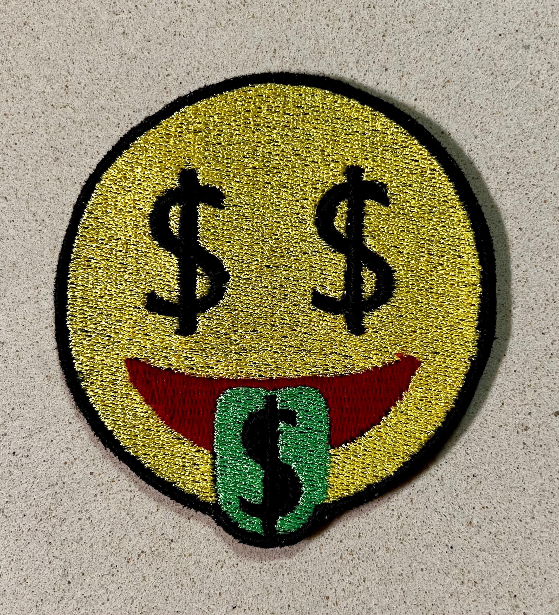 Smiley Face Tongue Out Money Emoji Patch for Ironing Money - Etsy