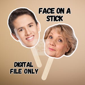 Gesicht am Stiel Digital, Kopf am Stiel, druckbarer großer Gesichtsausschnitt, Bachelorette Party Favor, Bräutigam Gesicht Fans, lustiges DIY Bräutigam Gesicht Fächer
