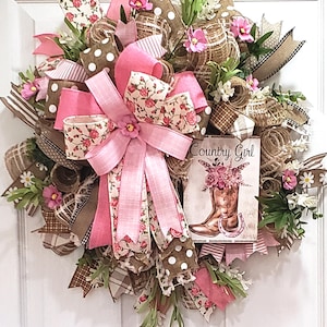 Country Cowgirl Wreath for a Front Door,