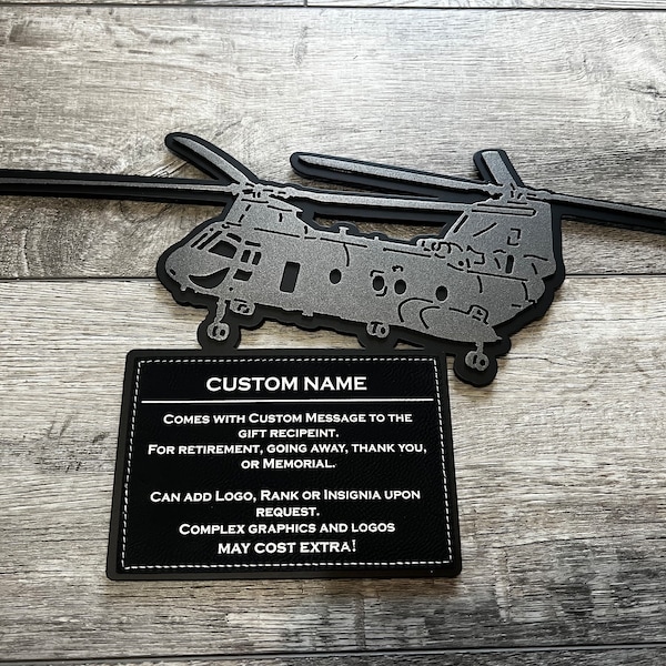 USMC CH-46 Sea Knight Helicopter Going Away, Award, Retirement Personalized Plaque