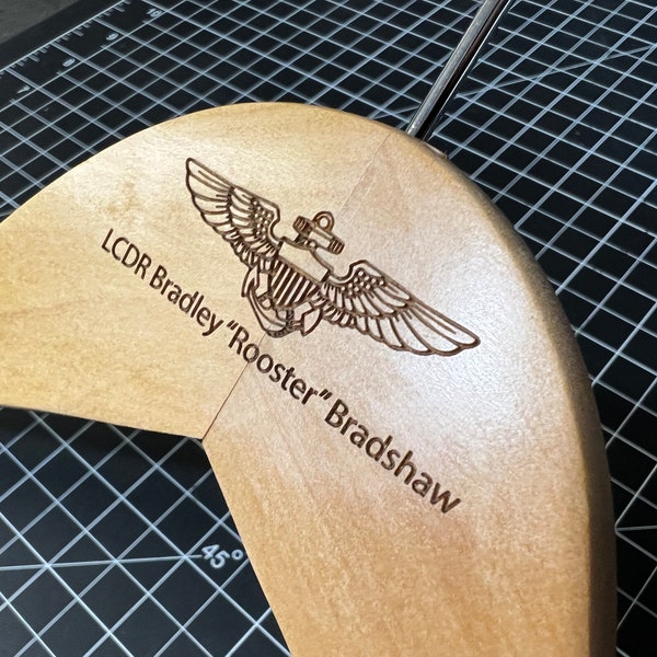 Naval Aviator Custom / Personalized / Laser Etched Wooden Clothing Hanger