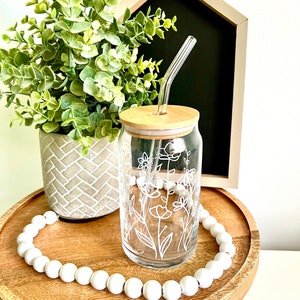 Beer Can Glass, Wildflower Beer Can Glass, Iced Coffee Glass, Iced Cof – JL  Woodworking & Designs