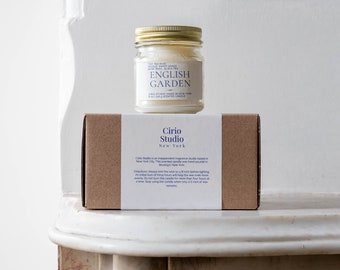 English Garden Scented Candle | Tea Rose, Basil & Black Tea