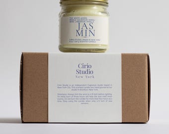 Jasmine Soy Candle – Hand Poured Floral Home Fragrance, 8oz Clean Burn