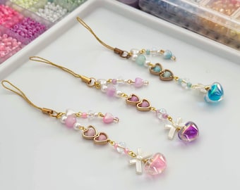 Sweet Heart Deluxe | Phone Charm | Pastel Beads, Kawaii Accessory