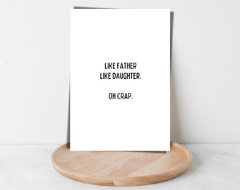 Funny Father's Day Dad Birthday card from daughter Printable Funny Father's Day card Witty Sarcastic Father's Day card downloadable